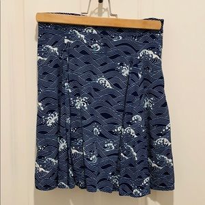 Blue Waves A-line Skirt